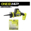 RYOBI PSBRS01B-A233501 ONE+ HP 18V Brushless Cordless Compact One-Handed Reciprocating Saw (Tool Only) w/ Reciprocating Saw Blade Set (35Piece)