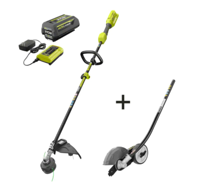 RYOBI RY40250-EDG 40V Expand-It Cordless Attachment Capable Trimmer/Edger with 4.0 Ah Battery and Charger
