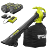 RYOBI RY40451-2B 40V Vac Attack Cordless Leaf Vacuum/Mulcher with (2) 5.0 Ah Batteries and (1) Charger