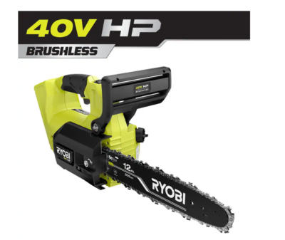 RYOBI RY40509BTL 40V HP Brushless 12 in. Top Handle Cordless Battery Chainsaw (Tool Only)