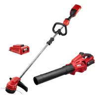 SKIL CB7478C-11 PWRCORE 40 Brushless 40V 14" String Trimmer and Leaf Blower Combo - Red (Kit with 2.5Ah Battery and Battery Charger)