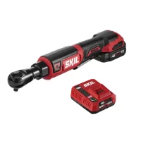 SKIL PWR CORE 12 Brushless 12V 3/8 Inch Ratchet Wrench Kit Includes 2.0Ah Lithium Battery and PWR JUMP Charger, RW5763A-10