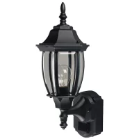 Secure Home  1-Light 14.375-in Black Motion Sensor Outdoor Wall Light
