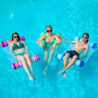 Sloosh 3 Pack Inflatable Pool Float Hammock, Water Hammock Lounges, Multi-Purpose Swimming Pool Accessories (Saddle, Lounge Chair, Hammock, Drifter) for Pool, Lake, Outdoor, Beach