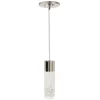 Style Selections Dunwynn Polished Nickel Modern/Contemporary Seeded Glass Cylinder LED Mini Pendant Light