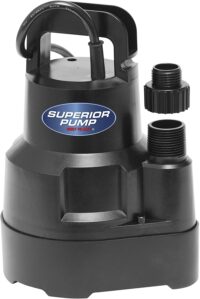 Superior Pump 91014 1/4 HP High Flow Thermoplastic Utility Pump, Black