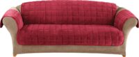 Sure Fit Home Décor Furniture Protector Deluxe Pet Sofa Cover, Polyester, Machine Washable, Sofa,  Burgundy