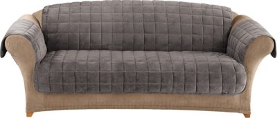 Sure Fit Home Décor Furniture Protector Deluxe Pet Sofa Cover, Polyester, Machine Washable, Sofa, Dark Gray