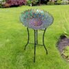 Teamson Bird bath 21.2-in H Multi Color Glass Complete Birdbath Teamson Bird bath 21.2-in H Multi Color Glass Complete Birdbath