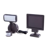 Utilitech  110-Degree 350-Lumen Bronze Solar LED Outdoor Motion-Activated Flood Light with Timer