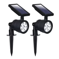 Westinghouse  200-Lumen 5-Watt Black Solar LED Spot Light, 2 Pack, White Light