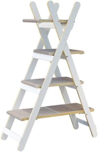 Zoovilla Modern Folding Cat Tree Cat Furniture, Cat Toy, Cat Tower, White