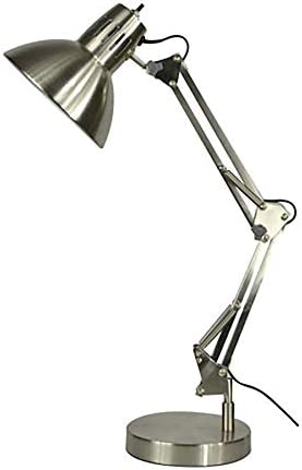 allen + roth  Embleton 26-in Adjustable Brushed Nickel Desk Lamp with Metal Shade