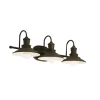 allen + roth  Hainsbrook 26.12-in 3-Light Antique Bronze Coastal Vanity Light Light fixture form Vanity Power Source Hardwired Room Type Bathroom Material Metal Mounting Type Found in image, Wall Mount