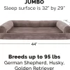 FurHaven Faux Fur Memory Top Bolster Dog Bed w/Removable Cover - Driftwood Brown, Jumbo (X-Large)