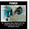 Makita XWT14Z 18V LXT Lithium-Ion Brushless Cordless 4-Speed 1/2 in. Sq. Drive Impact Wrench w/ Friction Ring Anvil, Tool Only Makita XWT14Z 18V LXT Lithium-Ion Brushless Cordless 4-Speed 1/2 in. Sq. Drive Impact Wrench w/ Friction Ring Anvil, Tool Only