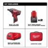 Milwaukee 2401-22-48-32-4497 M12 12-Volt Lithium-Ion Cordless 1/4 in. Hex Screwdriver Kit with SHOCKWAVE Alloy Steel Screwdriver Bit Set (72-Piece)