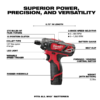 Milwaukee 2406-22 M12 12-Volt Lithium-Ion Cordless 1/4 in. Hex 2-Speed Screwdriver Kit with Two 1.5 Ah Batteries and Hard Case