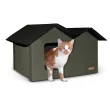 K&H Olive/Black Outdoor Extra-Wide Kitty House, 26.5