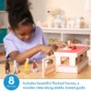 Melissa & Doug Take-Along Show-Horse Stable PlaySet With Wooden Stable Box and 8 Toy Horses