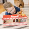 Melissa & Doug Take-Along Show-Horse Stable PlaySet With Wooden Stable Box and 8 Toy Horses