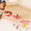 Melissa & Doug Take-Along Show-Horse Stable PlaySet With Wooden Stable Box and 8 Toy Horses