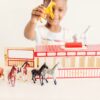 Melissa & Doug Take-Along Show-Horse Stable PlaySet With Wooden Stable Box and 8 Toy Horses