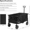 VIVOSUN Heavy Duty Collapsible Folding Wagon Utility Outdoor Camping Garden Cart, Black
