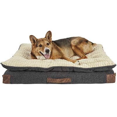 EveryYay Grey Patched Pillowtop Lounger Orthopedic Dog Bed, 40" L X 30" W