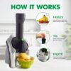 Yonanas 902 Soft Serve Dessert Maker, Sorbet and Ice Cream Maker, 200-Watts, Silver
