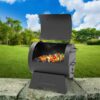 Char-Griller 92424 Portable Charcoal Grill or Side Fire Box in Black