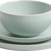 Gibson Home Rockaway 12 Piece Dinnerware, Teal Matte