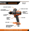 RIDGID R9209 18V Brushless Cordless 2-Tool Combo Kit with Drill/Driver, Impact Driver, (2) Batteries, 18V Charger, and Tool Bag