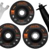 WEN 94475 7.5-Amp 4-1/2-Inch Angle Grinder with Reversible Handle, Three Grinding Discs, and Carrying Case