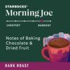 Starbucks Ground Coffee Dark Roast Coffee Morning Joe 100% Arabica 6 bags (12 oz each)