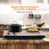 Cusimax Hot Plate Electric Stove, 1800W Double Burners, Infrared Cooktop, Compatible w/All Cookware, Upgraded Version