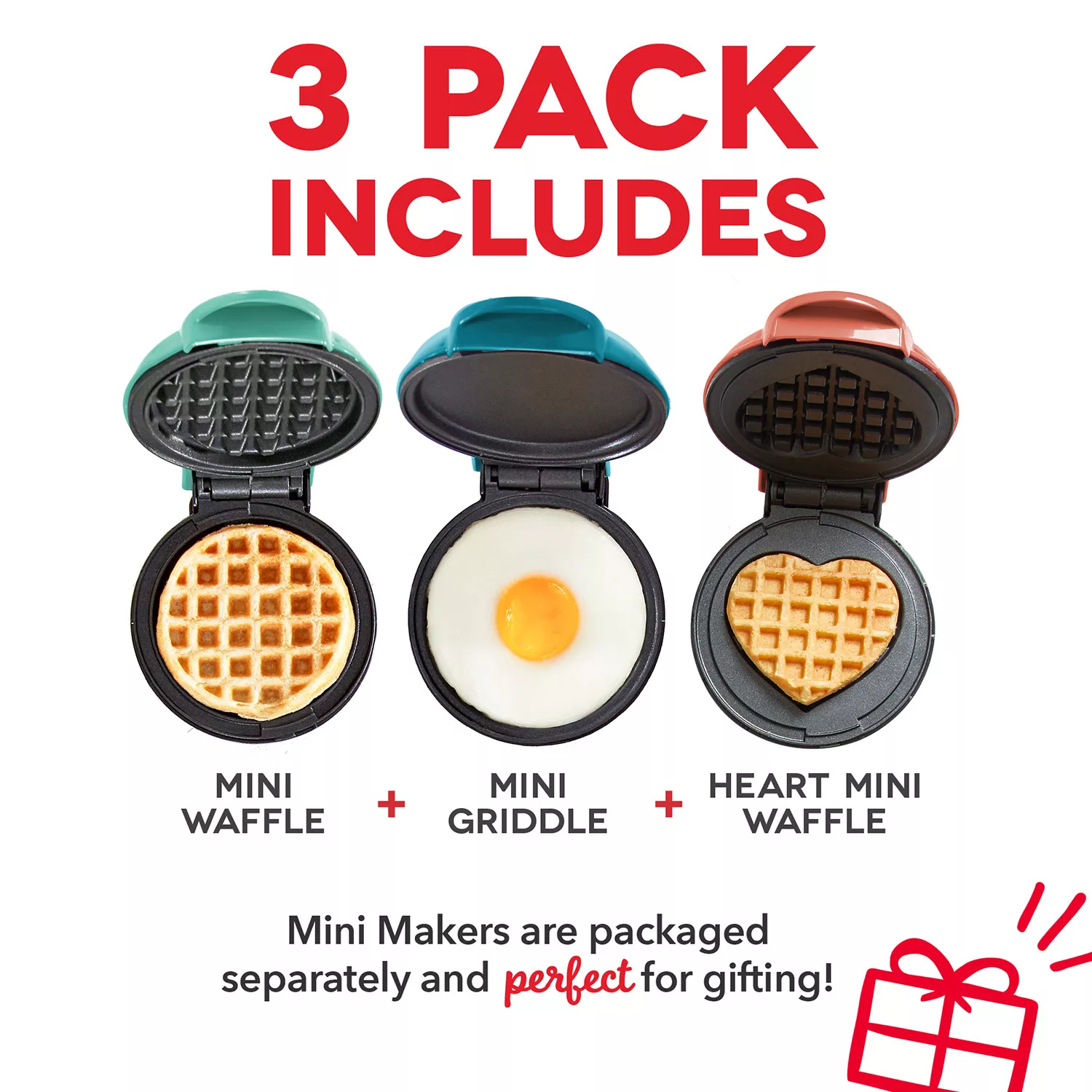 Dash Mini Maker Waffle Maker Griddle, 2-Pack Griddle Waffle Iron - Black
