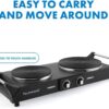 Techwood 1800W Hot Plate Portable Electric Stove Countertop Double Burner, Compatible for All Cookwares, 7.5” Cooktop