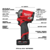 Milwaukee 2554-22 M12 FUEL 12V Lithium-Ion Brushless Cordless Stubby 3/8 in. Impact Wrench Kit with One 4.0 and One 2.0Ah Batteries