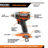 RIDGID R9209 18V Brushless Cordless 2-Tool Combo Kit with Drill/Driver, Impact Driver, (2) Batteries, 18V Charger, and Tool Bag