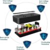 BMK 200W Car Power Inverter DC 12V to 110V AC Car Inverter 4 USB Ports Charger Adapter Car Plug Converter with Switch and Current LCD Screen