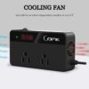 BMK 200W Car Power Inverter DC 12V to 110V AC Car Inverter 4 USB Ports Charger Adapter Car Plug Converter with Switch and Current LCD Screen