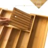 Bamboo Silverware Drawer Organizer Kitchen, Expandable Utensil Holder and Cutlery Tray with Divider | 13"-21.6"