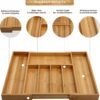 Bamboo Silverware Drawer Organizer Kitchen, Expandable Utensil Holder and Cutlery Tray with Divider | 13"-21.6"