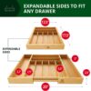 Luxury Bamboo Kitchen Drawer Organizer - Silverware Organizer - Utensil Holder and Cutlery Tray (9 Slot, Natural)