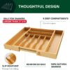 Luxury Bamboo Kitchen Drawer Organizer - Silverware Organizer - Utensil Holder and Cutlery Tray (9 Slot, Natural)