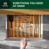 Luxury Bamboo Kitchen Drawer Organizer - Silverware Organizer - Utensil Holder and Cutlery Tray (9 Slot, Natural)