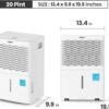 Tosot 20-Pint Capacity 1,500 sq. ft. Energy Star Dehumidifier for Home, Basement, Bedroom or Bathroom