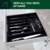Luxury Bamboo Kitchen Drawer Organizer - Silverware Organizer - Utensil Holder and Cutlery Tray (9 Slot, Black)