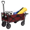 Macwagon Folding Wagon with Table - Red, 43.7"L x 20.2"W x 22.5"H